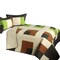 Initial Dream Full/Queen 3 Pieces Quilt Set, Vermicelli Quilted, Reversible Patchwork Design
